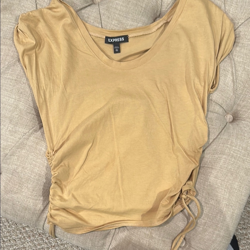 Express Women's Tan Ruched Top